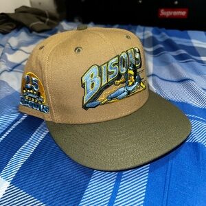 New Era Tan and Olive Bisons Hat size 8 new without tags